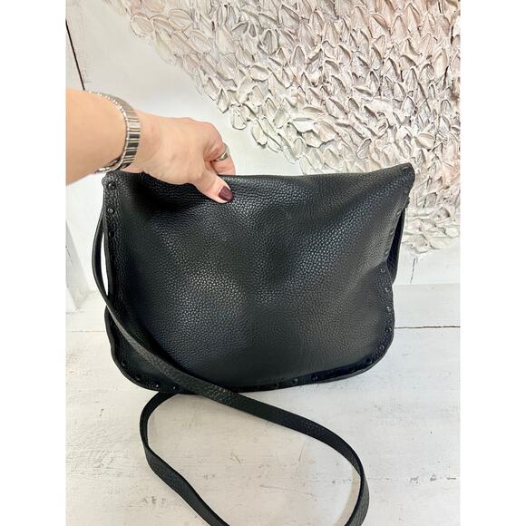 Miu Miu Pebble Leather Studded Flap Crossbody Shoulder Bag Black with Dust Cover - Picture 6 of 11